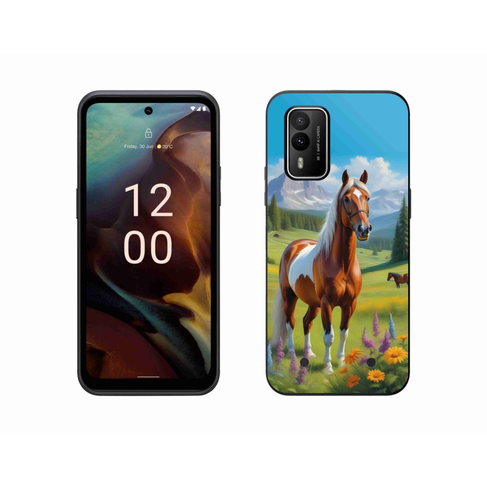 Gelový kryt mmCase na Nokia XR21 - kůň na louce