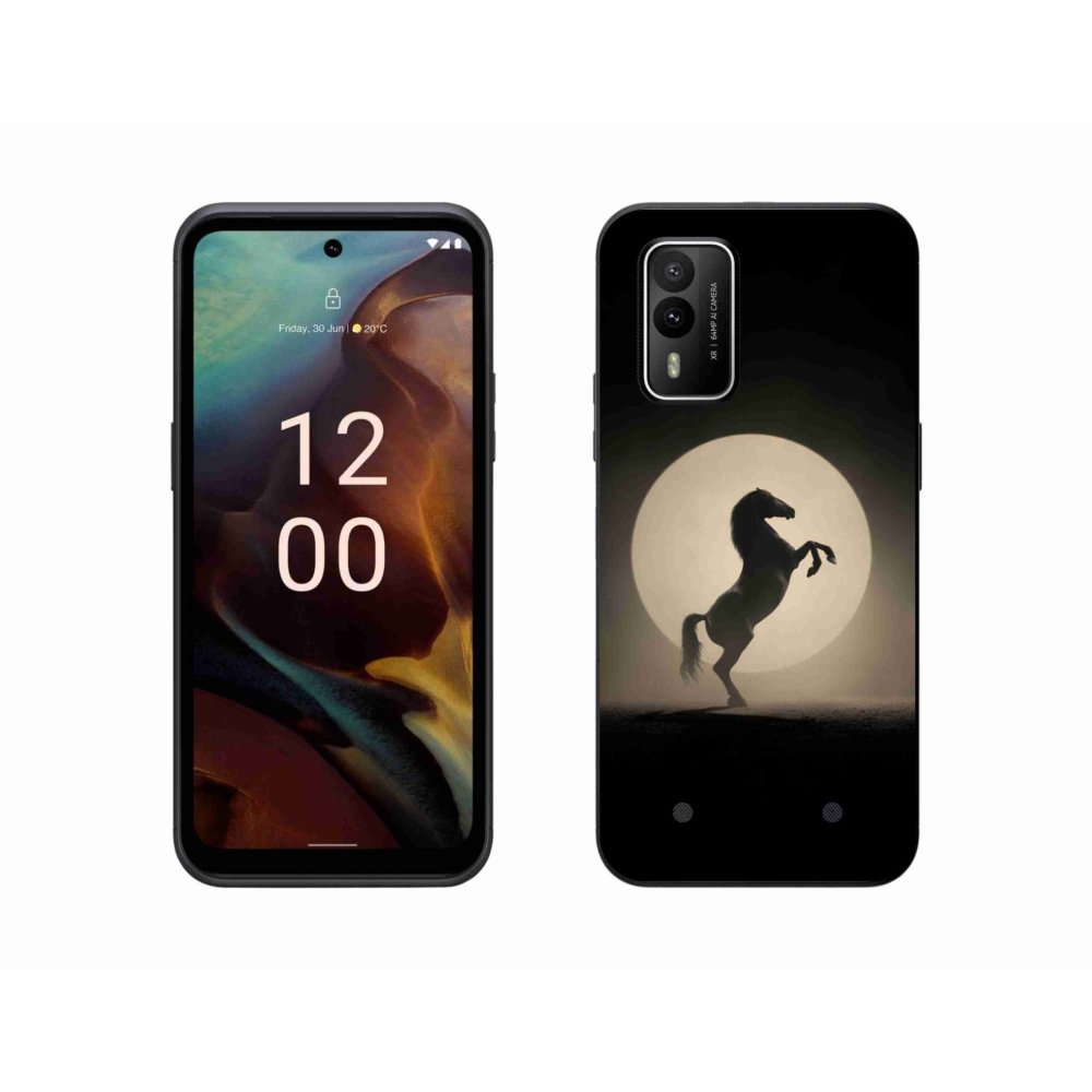 Gelový kryt mmCase na Nokia XR21 - kůň v siluetě