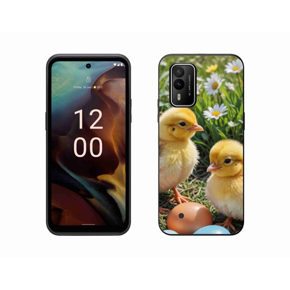 Gelový kryt mmCase na Nokia XR21 - kuřátka