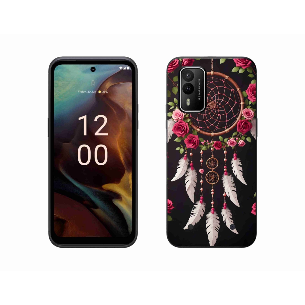Gelový kryt mmCase na Nokia XR21 - lapač snů s růžemi
