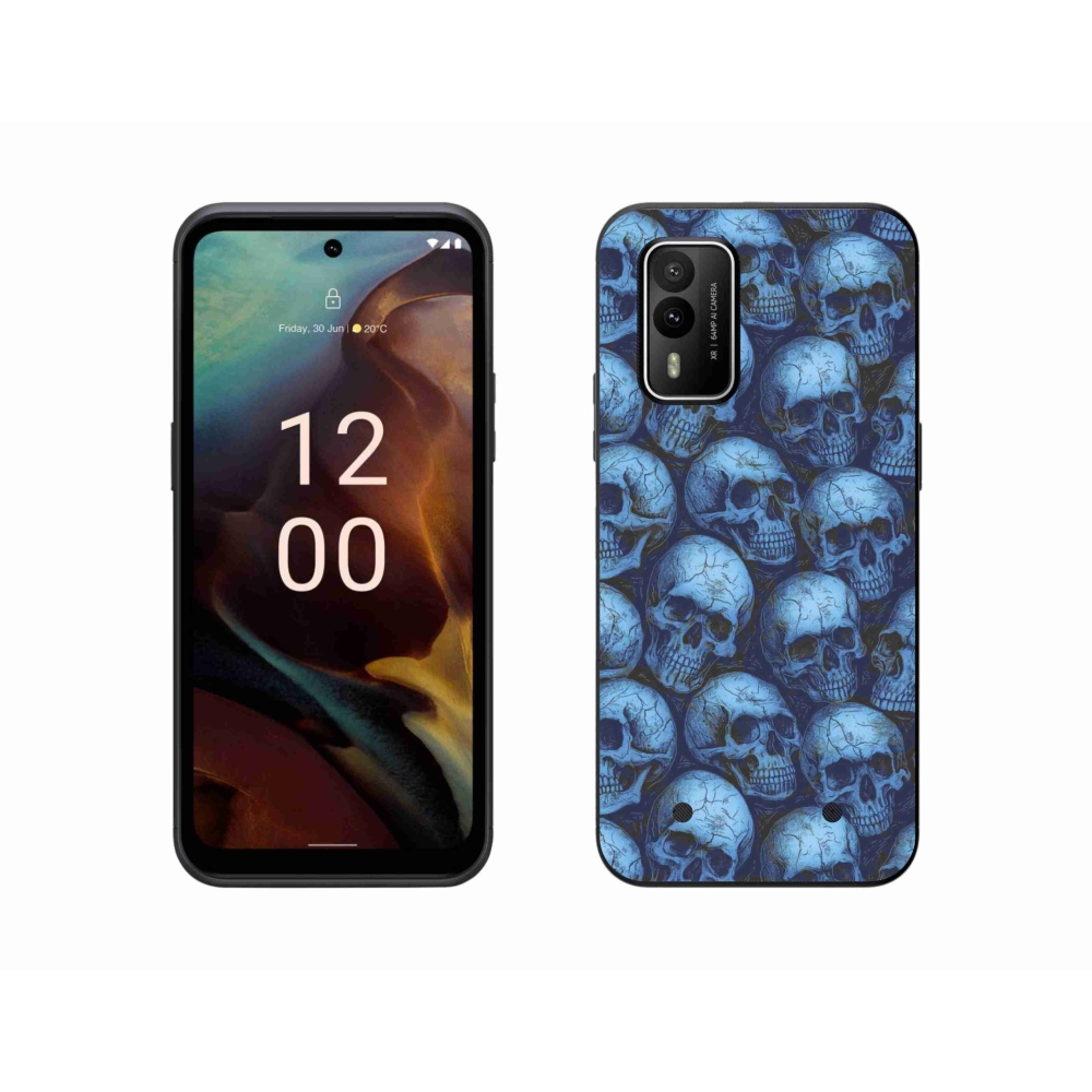 Gelový kryt mmCase na Nokia XR21 - lebky