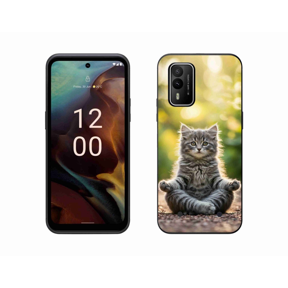 Gelový kryt mmCase na Nokia XR21 - meditující kotě