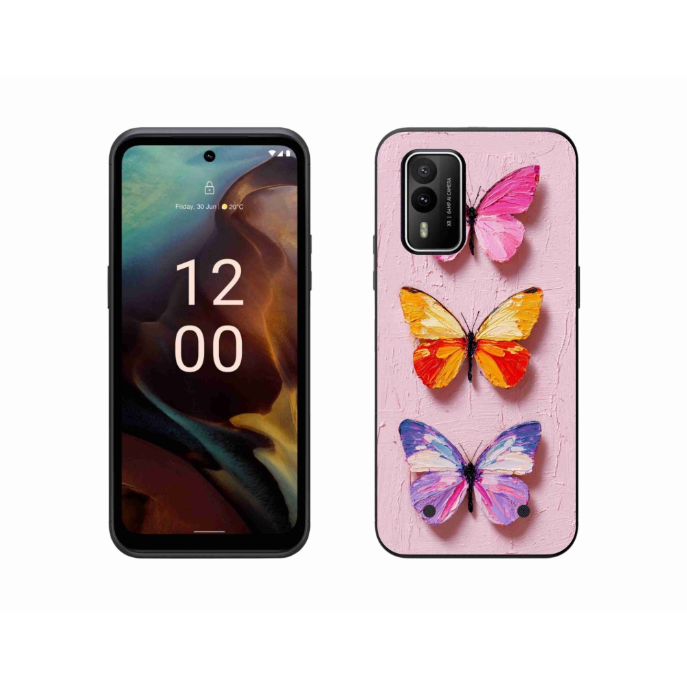 Gelový kryt mmCase na Nokia XR21 - motýlí trojice