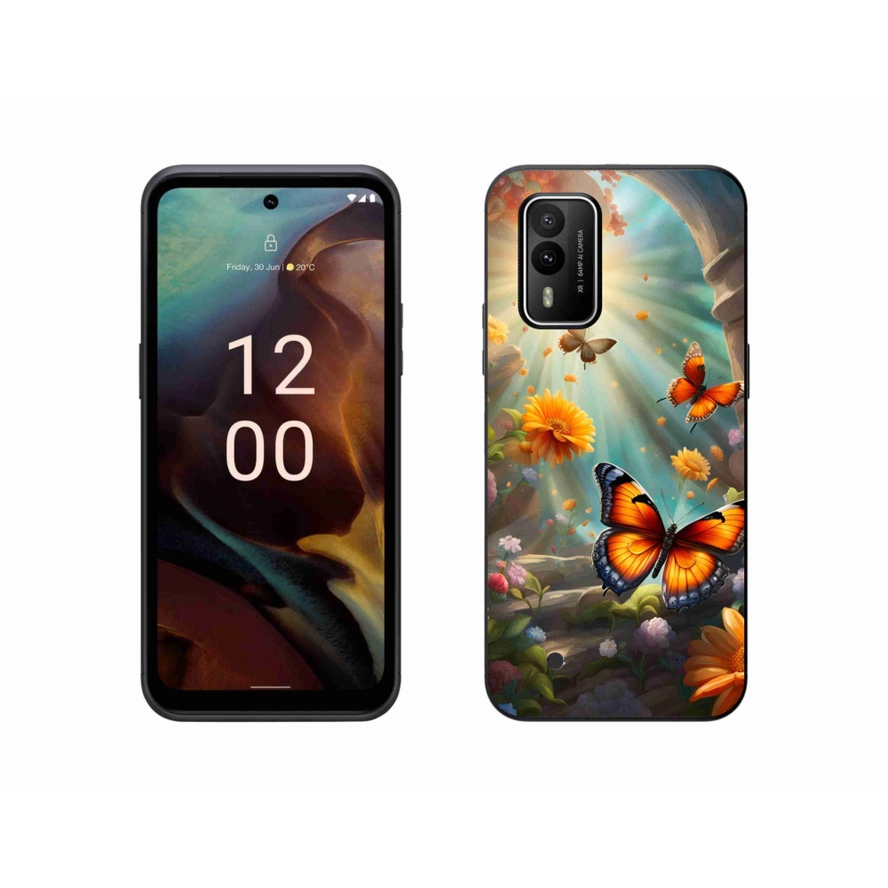 Gelový kryt mmCase na Nokia XR21 - motýlí zahrada 2