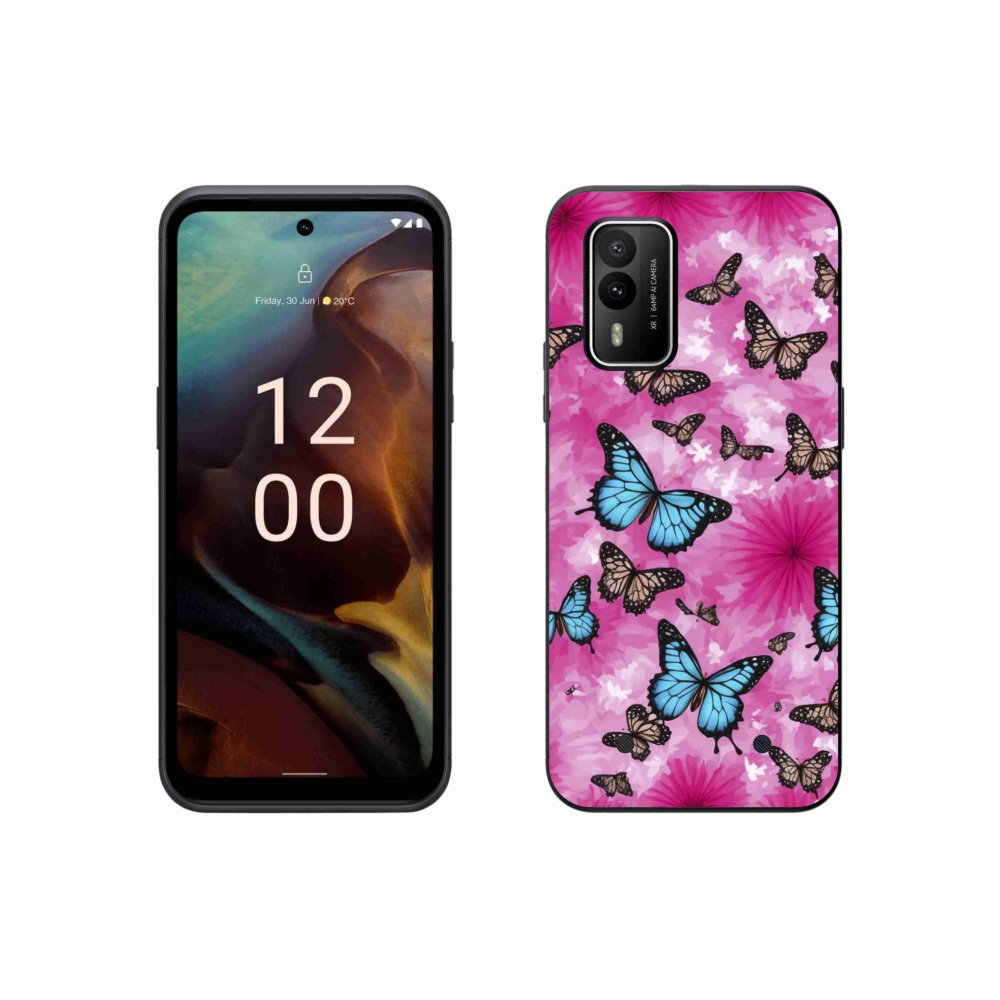 Gelový kryt mmCase na Nokia XR21 - motýlí zahrada