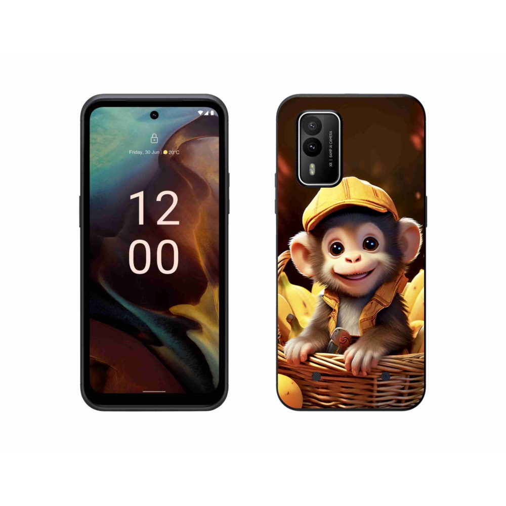 Gelový kryt mmCase na Nokia XR21 - opice v košíku