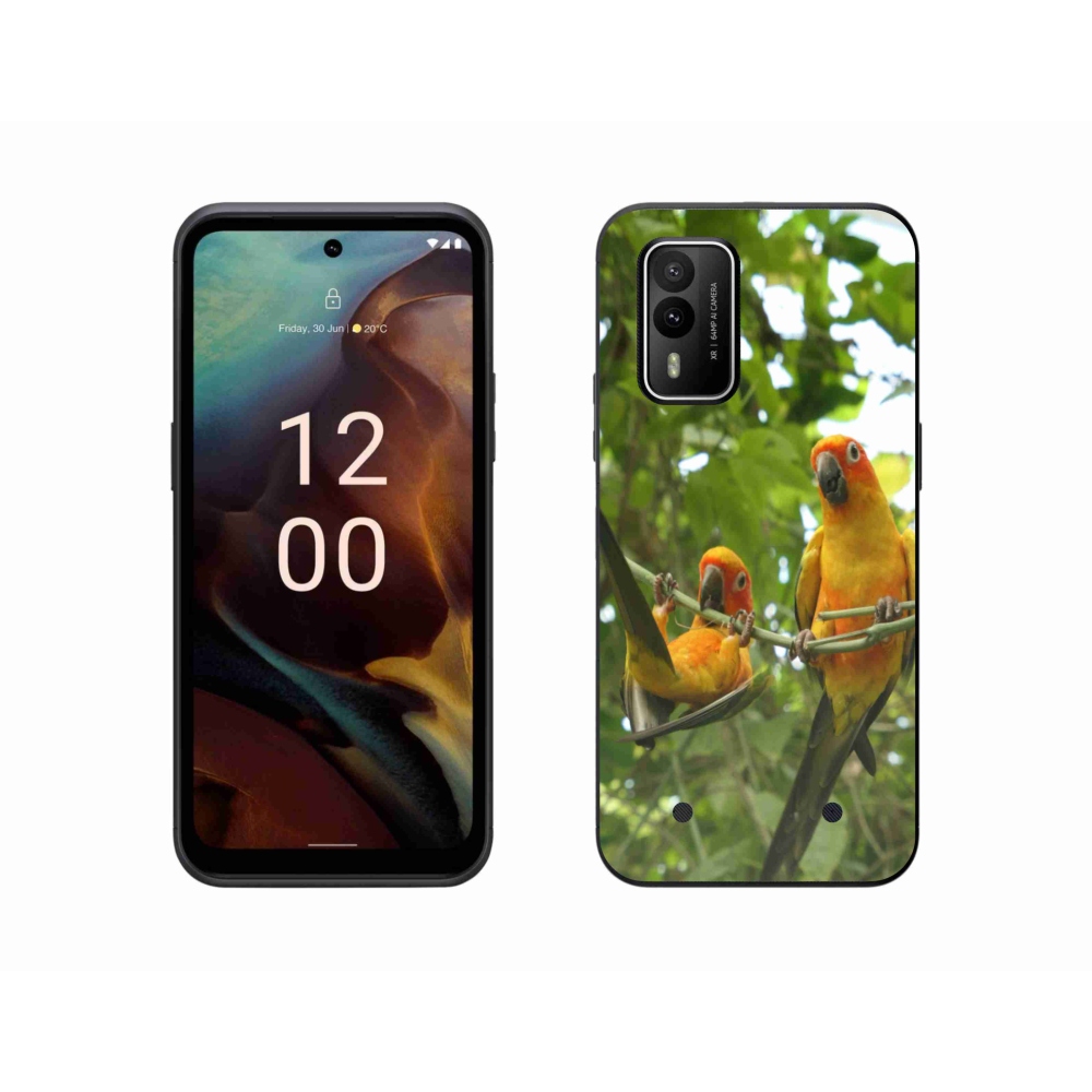 Gelový kryt mmCase na Nokia XR21 - papoušci aratingy