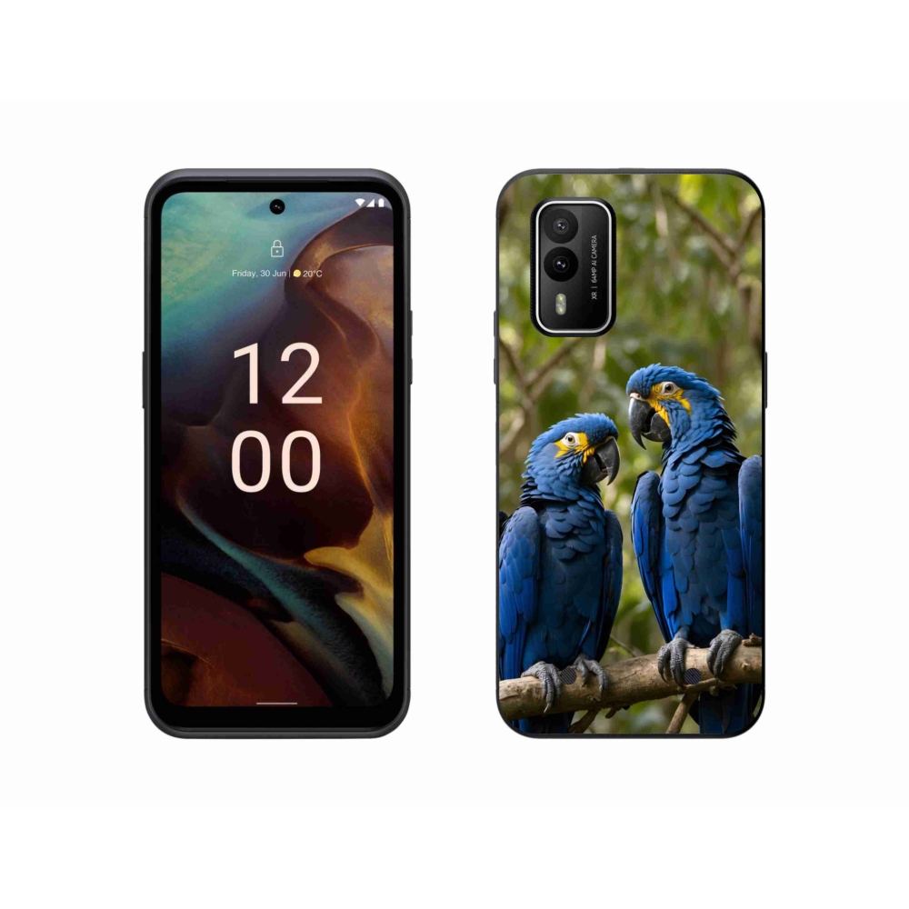 Gelový kryt mmCase na Nokia XR21 - papouščí duo