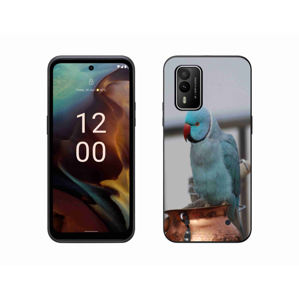 Gelový kryt mmCase na Nokia XR21 - papoušek alexandr modrý