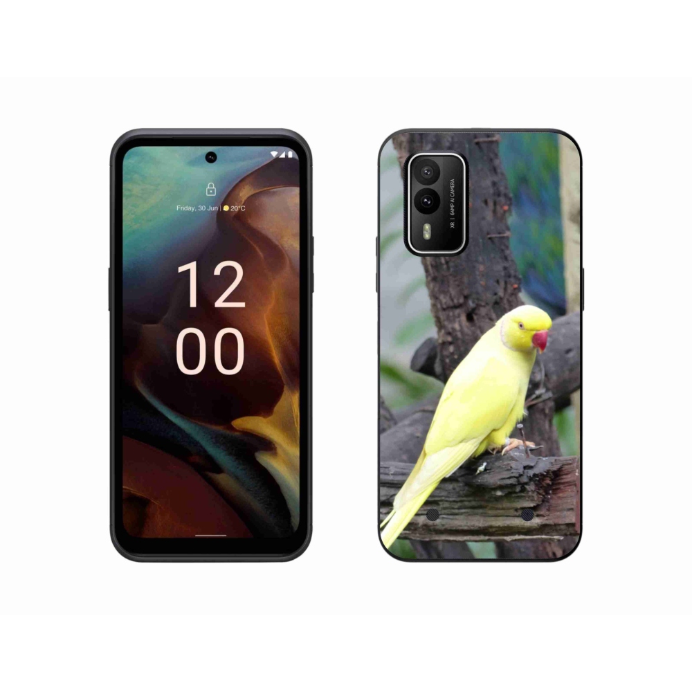 Gelový kryt mmCase na Nokia XR21 - papoušek alexandr žlutý