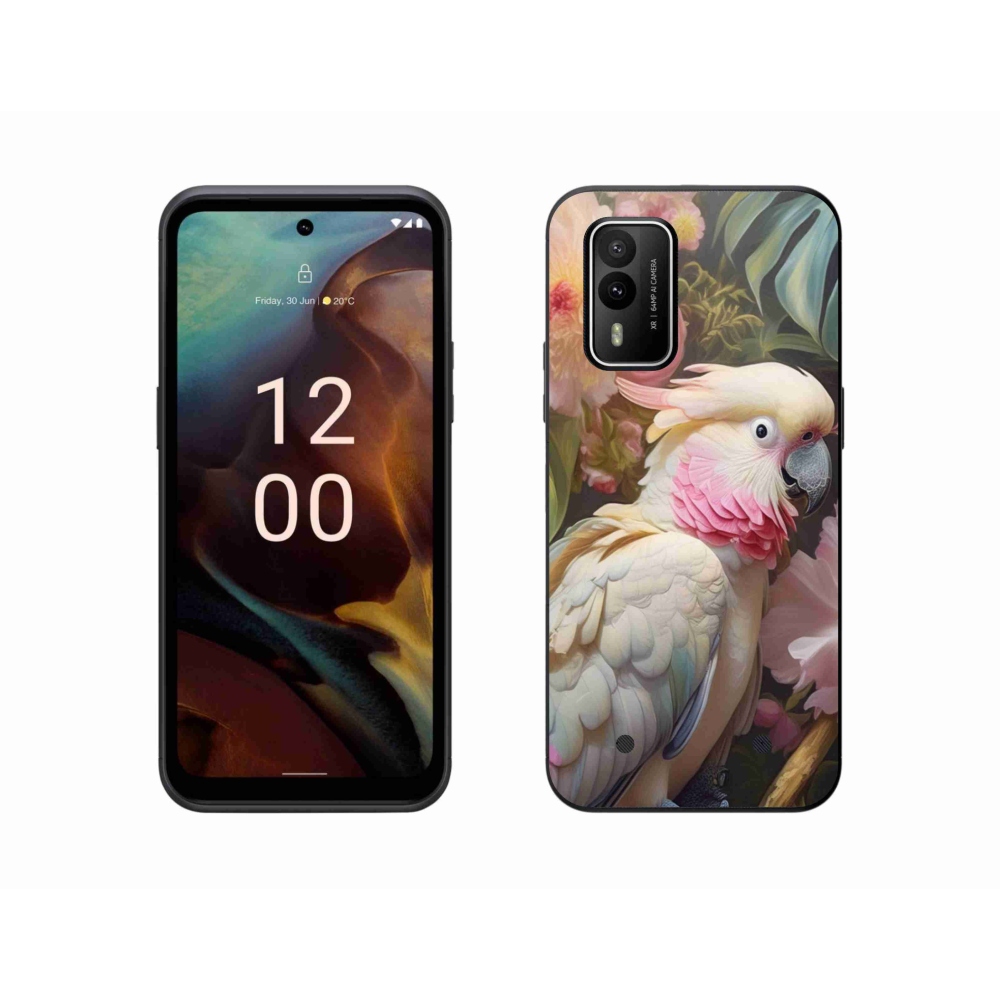 Gelový kryt mmCase na Nokia XR21 - papoušek kakadu růžový 2