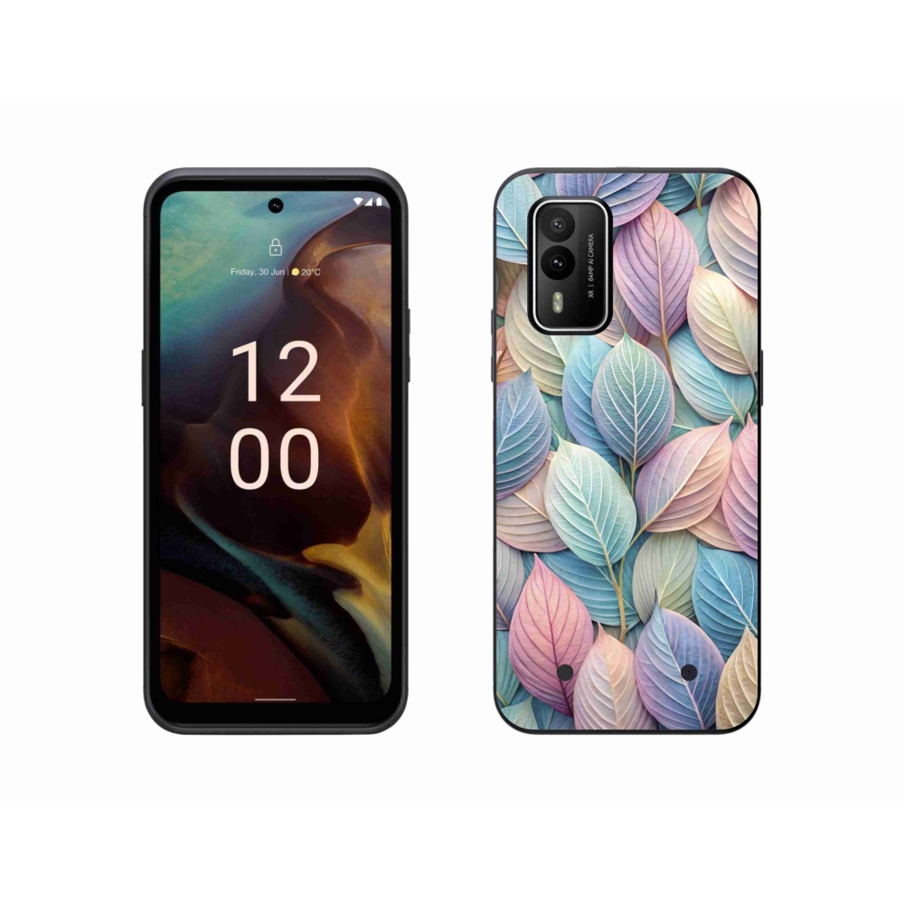 Gelový kryt mmCase na Nokia XR21 - pastelové listy