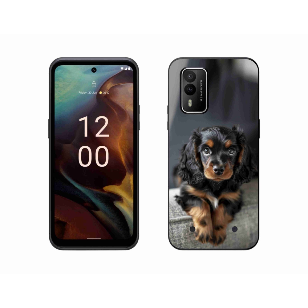 Gelový kryt mmCase na Nokia XR21 - roztomilý dlouhosrstý jezevčík