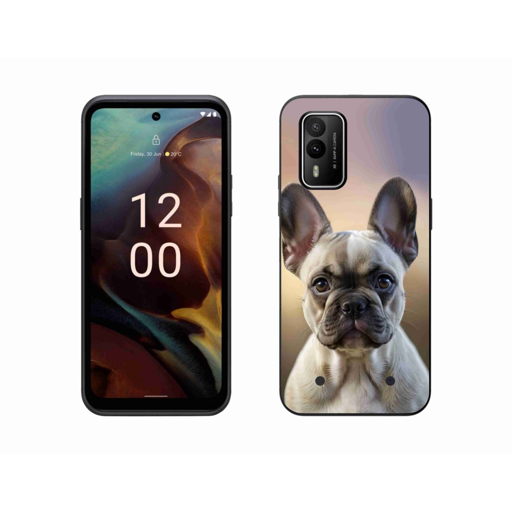Gelový kryt mmCase na Nokia XR21 - roztomilý francouzský buldoček