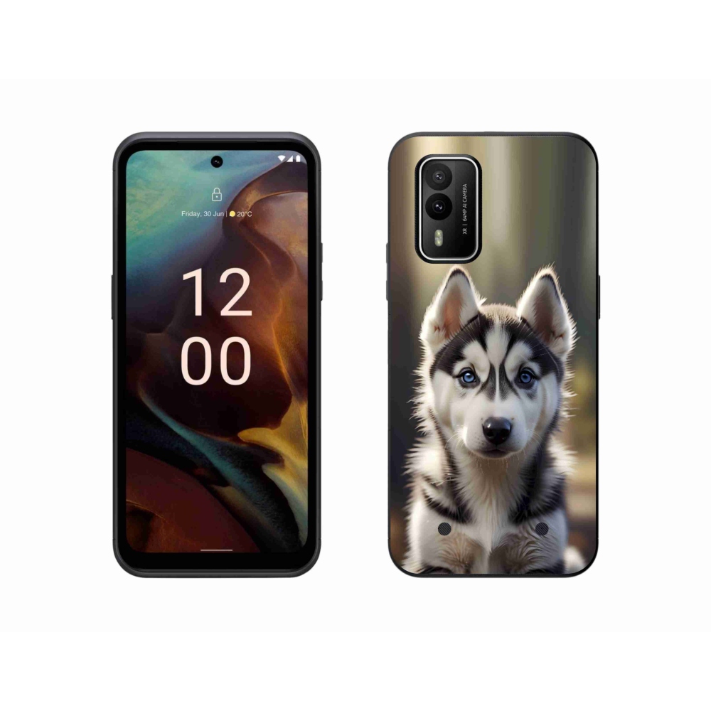 Gelový kryt mmCase na Nokia XR21 - roztomilý sibiřský husky