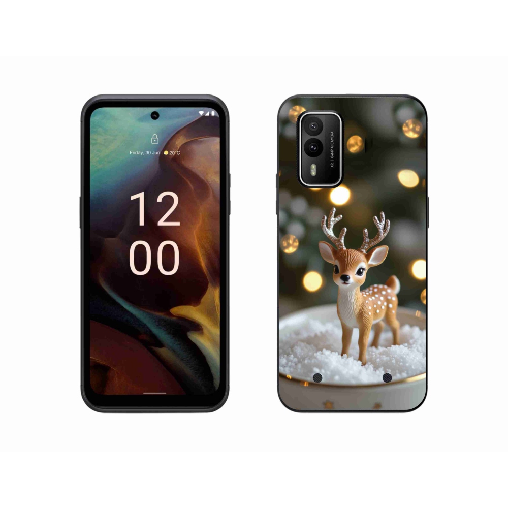 Gelový kryt mmCase na Nokia XR21 - roztomilý vánoční jelen