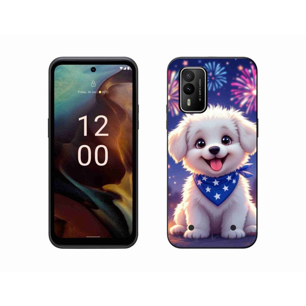 Gelový kryt mmCase na Nokia XR21 - slavnostní štěně