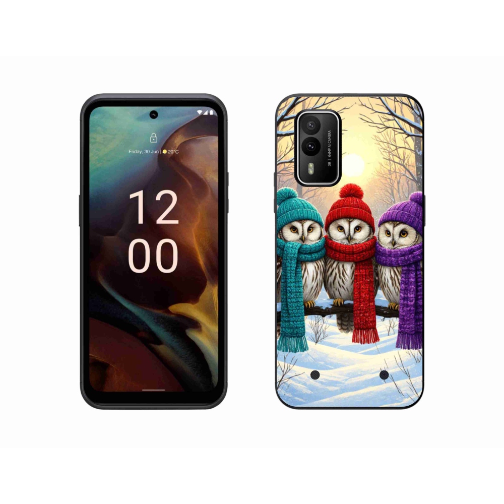 Gelový kryt mmCase na Nokia XR21 - soví přátelé