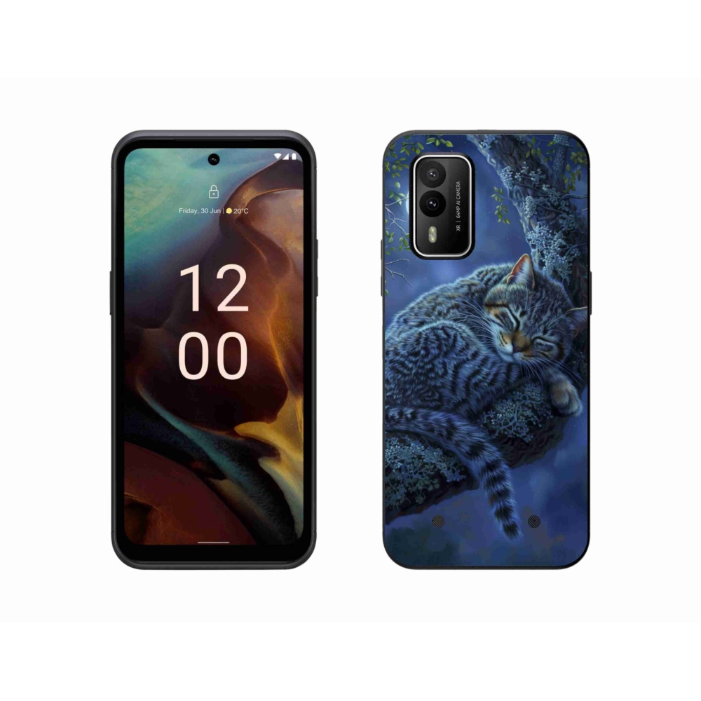 Gelový kryt mmCase na Nokia XR21 - spící kočka