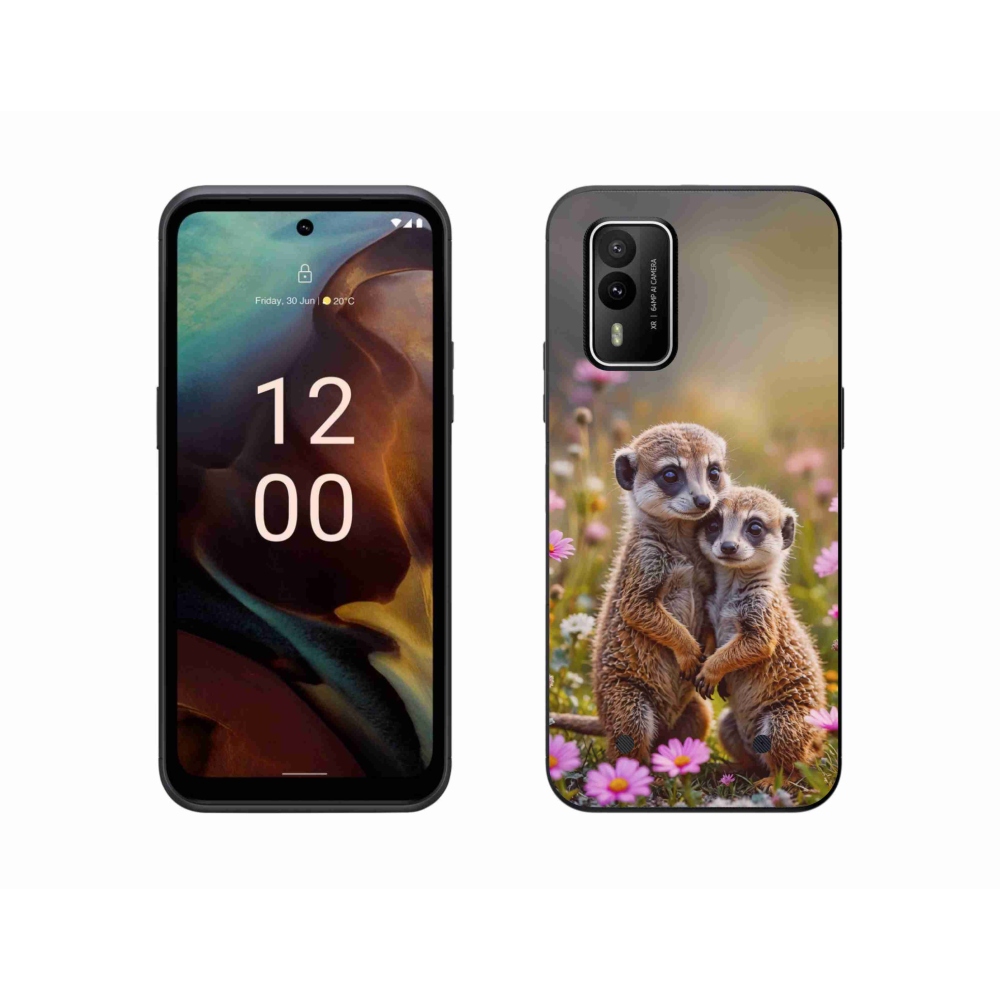 Gelový kryt mmCase na Nokia XR21 - surikatí duo