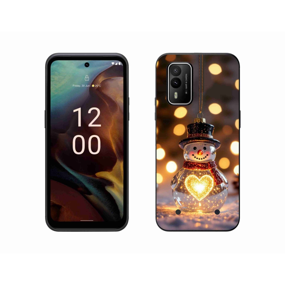 Gelový kryt mmCase na Nokia XR21 - svítící vánoční sněhulák