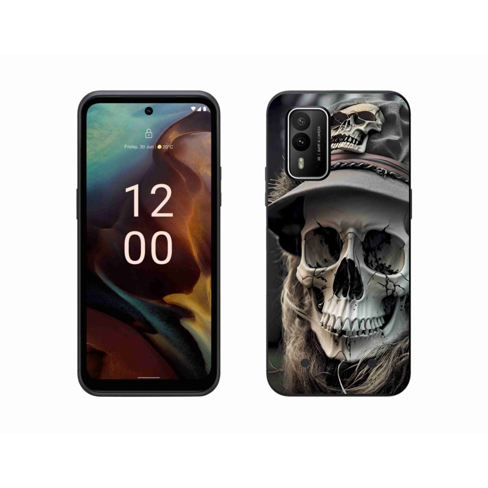 Gelový kryt mmCase na Nokia XR21 - temná lebka