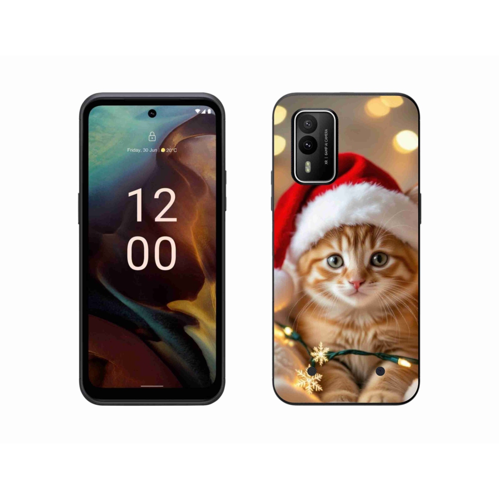 Gelový kryt mmCase na Nokia XR21 - vánoční kotě