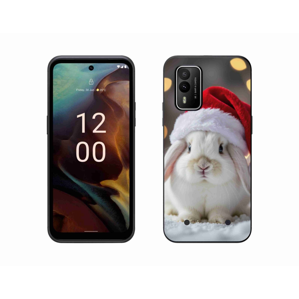 Gelový kryt mmCase na Nokia XR21 - vánoční králík