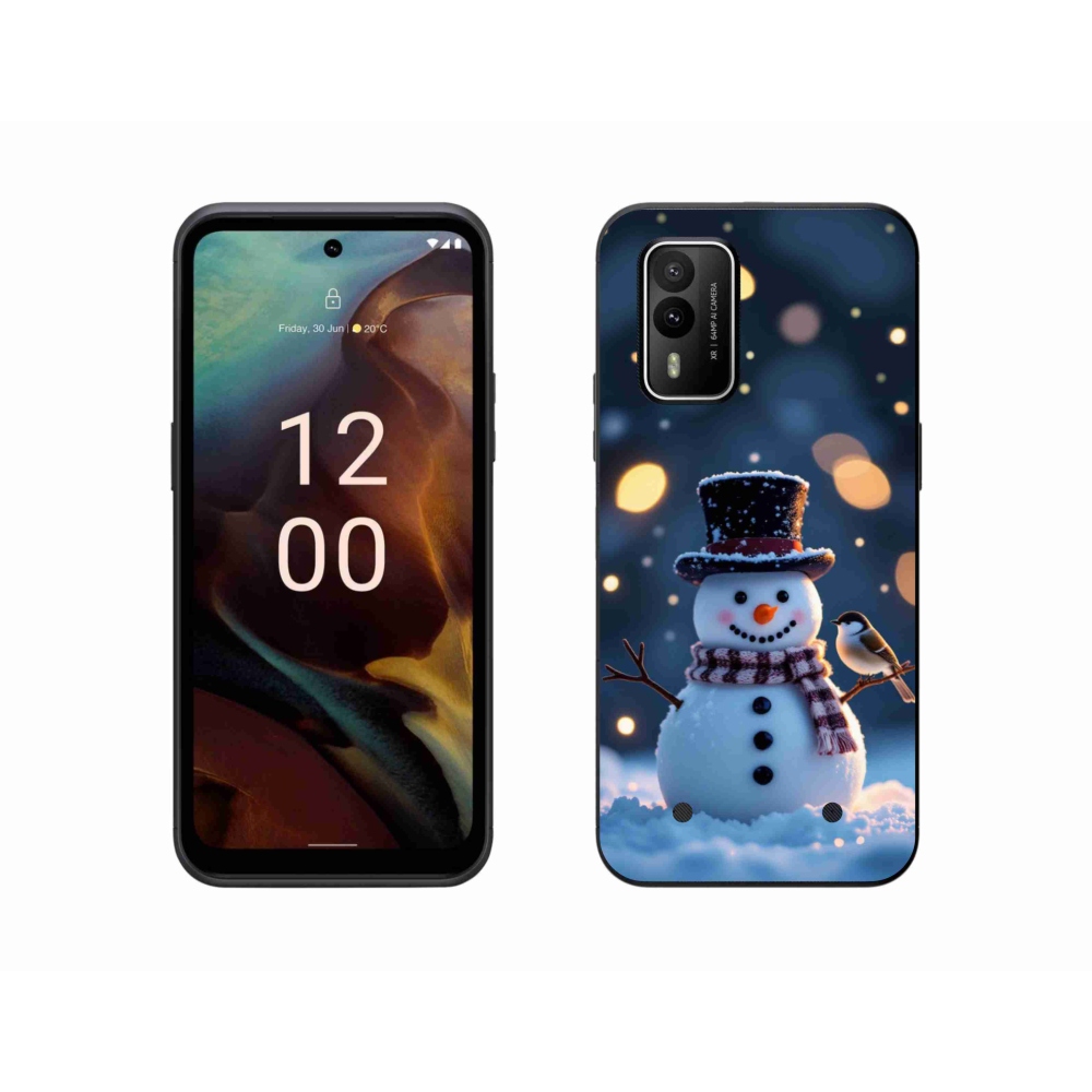 Gelový kryt mmCase na Nokia XR21 - vánoční sněhulák