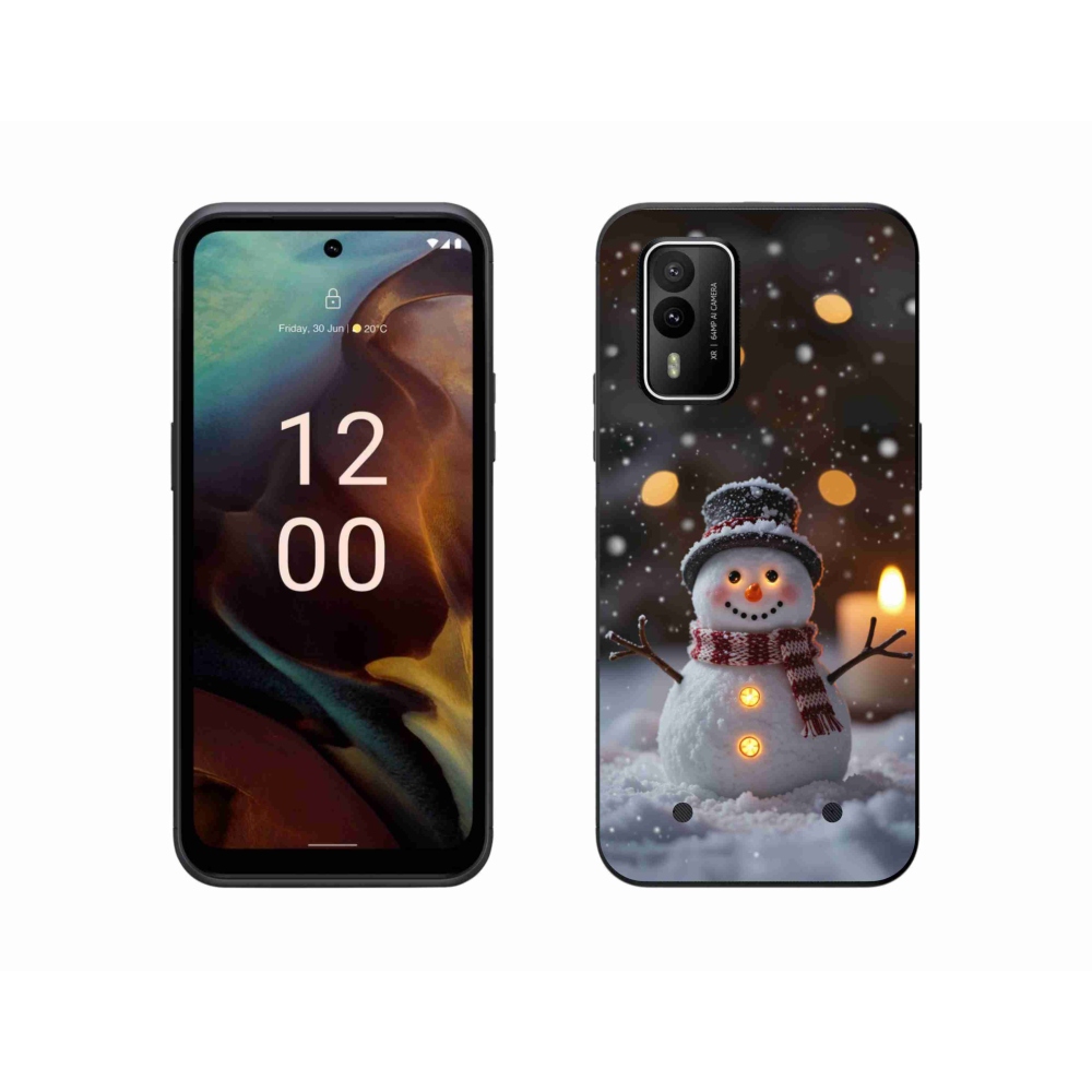 Gelový kryt mmCase na Nokia XR21 - veselý sněhulák