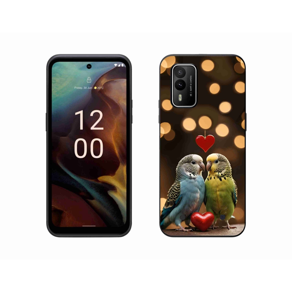 Gelový kryt mmCase na Nokia XR21 - zamilovaní papoušci