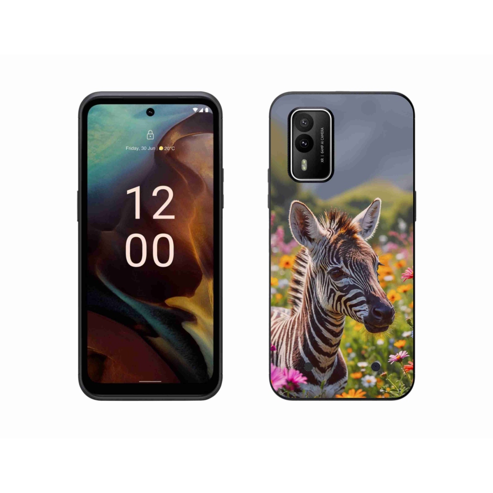 Gelový kryt mmCase na Nokia XR21 - zebra na louce