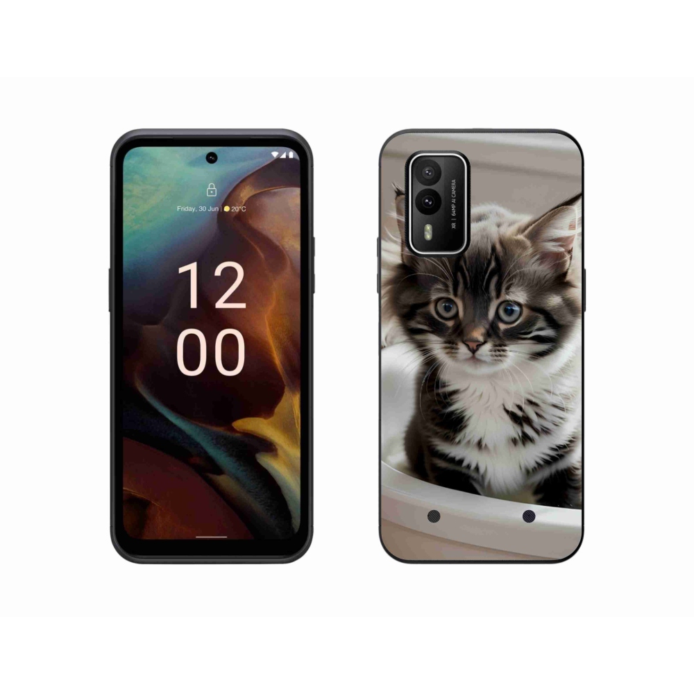 Gelový kryt mmCase na Nokia XR21 - zvědavé kotě