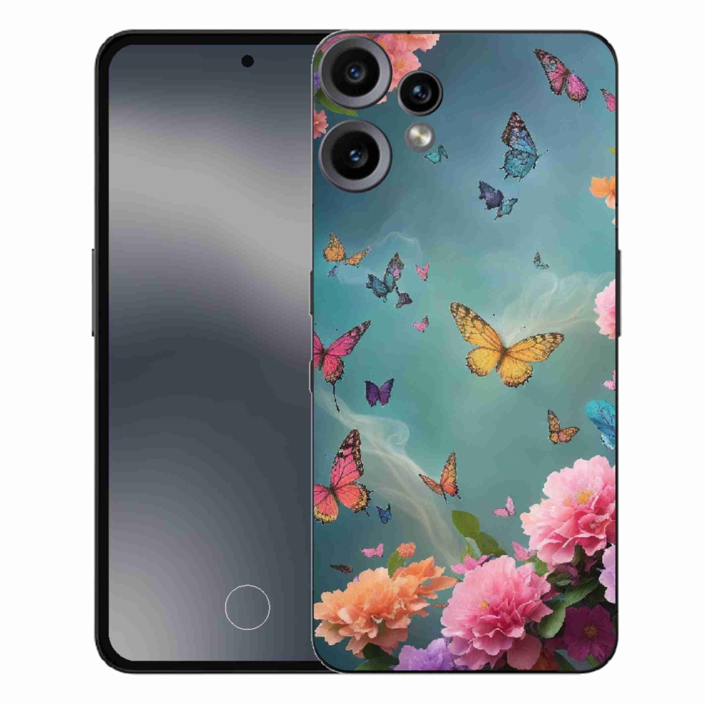 Gelový kryt mmCase na Nothing CMF Phone 2 Pro - barevné květy a motýli