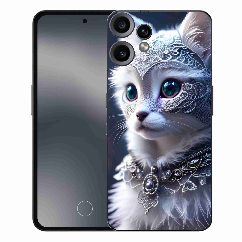 Gelový kryt mmCase na Nothing CMF Phone 2 Pro - bílá kočka
