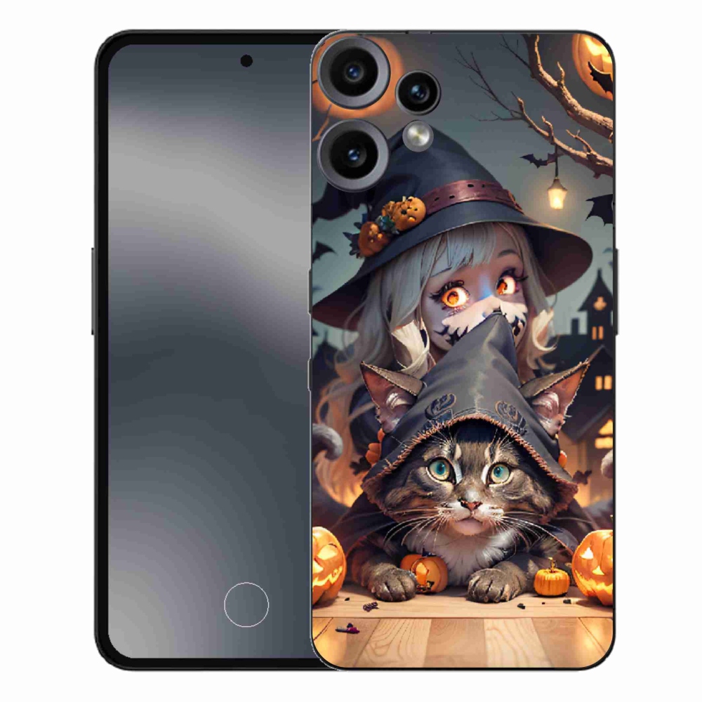 Gelový kryt mmCase na Nothing CMF Phone 2 Pro - čarodějnice s kočkou