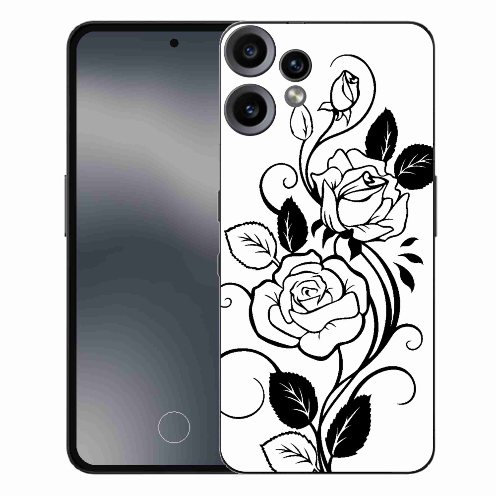 Gelový kryt mmCase na Nothing CMF Phone 2 Pro - černobílá růže