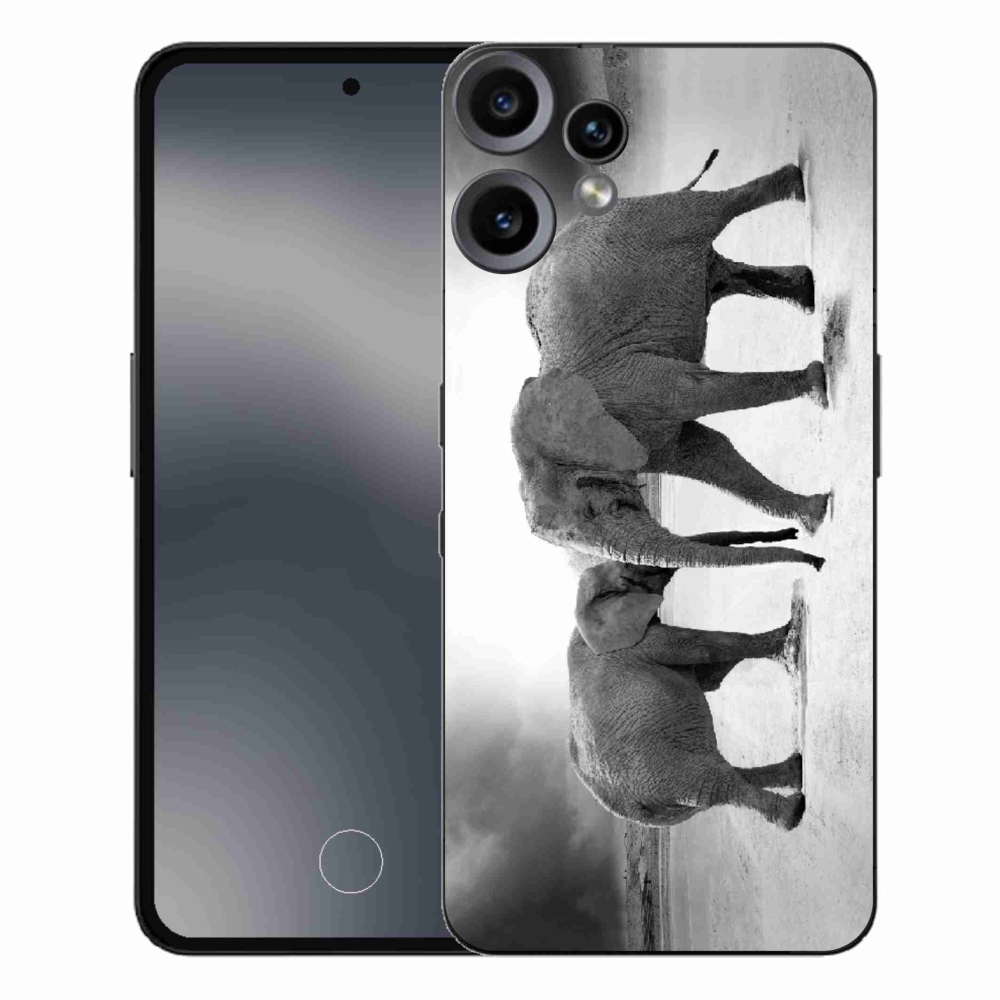 Gelový kryt mmCase na Nothing CMF Phone 2 Pro - černobílí sloni