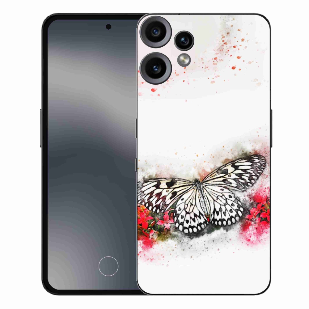 Gelový kryt mmCase na Nothing CMF Phone 2 Pro - černobílý motýl