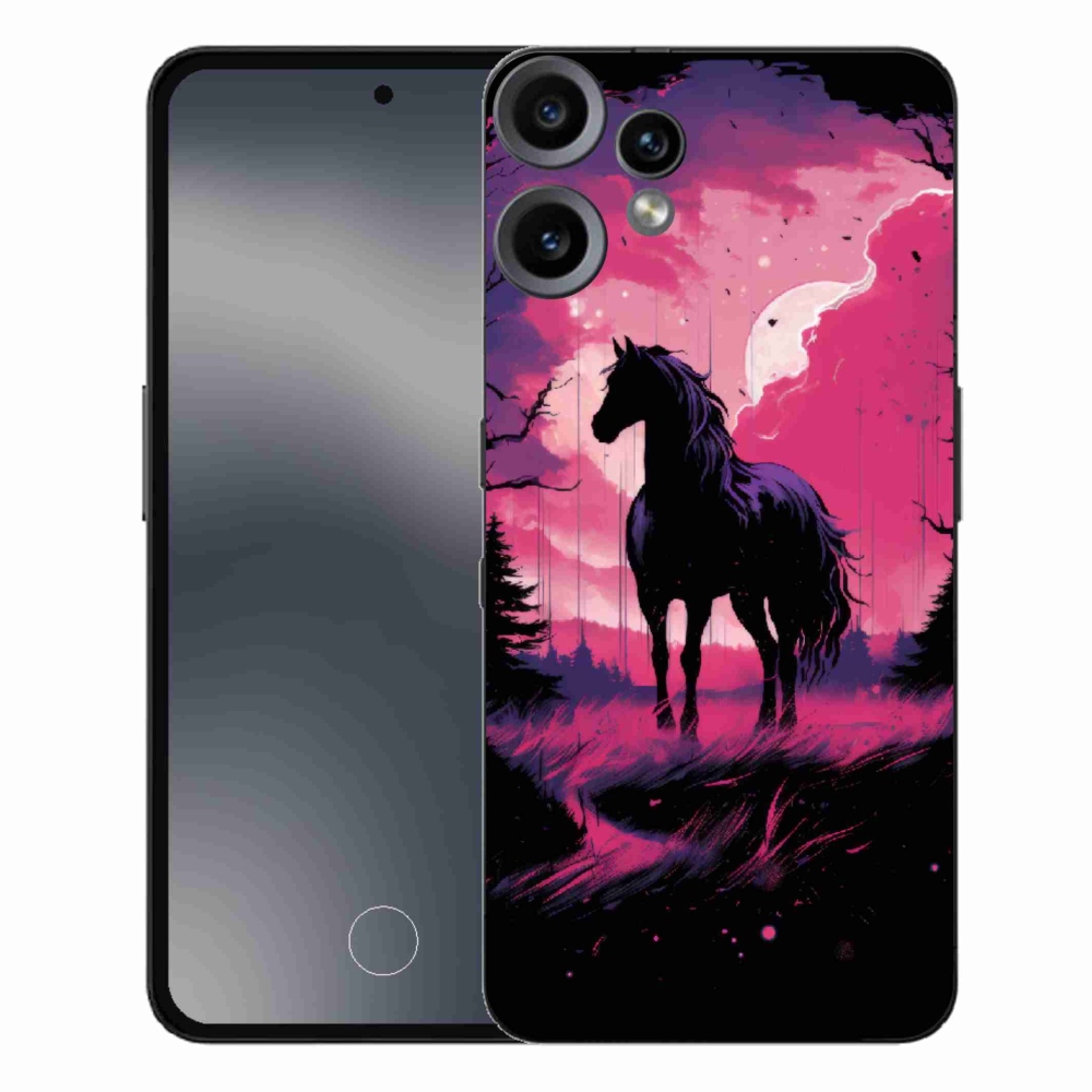 Gelový kryt mmCase na Nothing CMF Phone 2 Pro - černý kreslený kůň 1