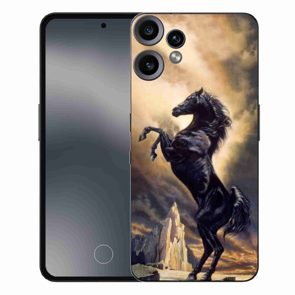 Gelový kryt mmCase na Nothing CMF Phone 2 Pro - černý kreslený kůň