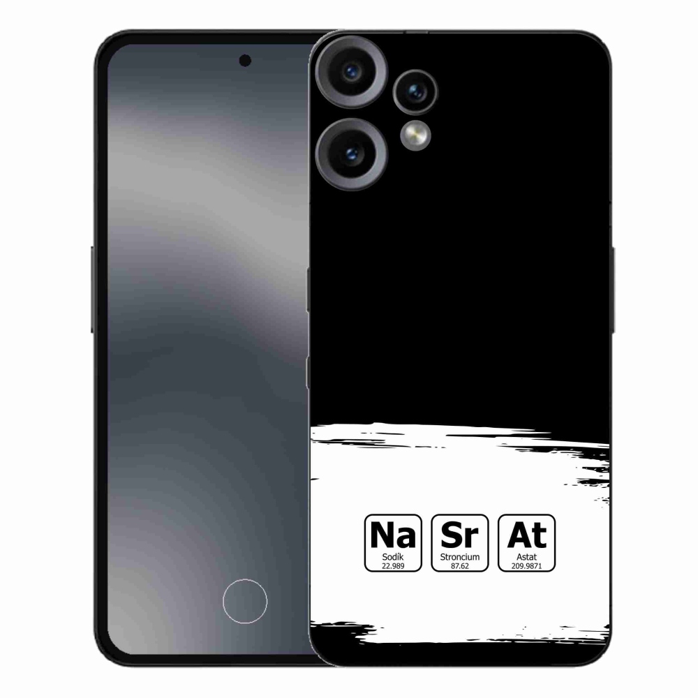 Gelový kryt mmCase na Nothing CMF Phone 2 Pro - chemické prvky bíločerné pozadí