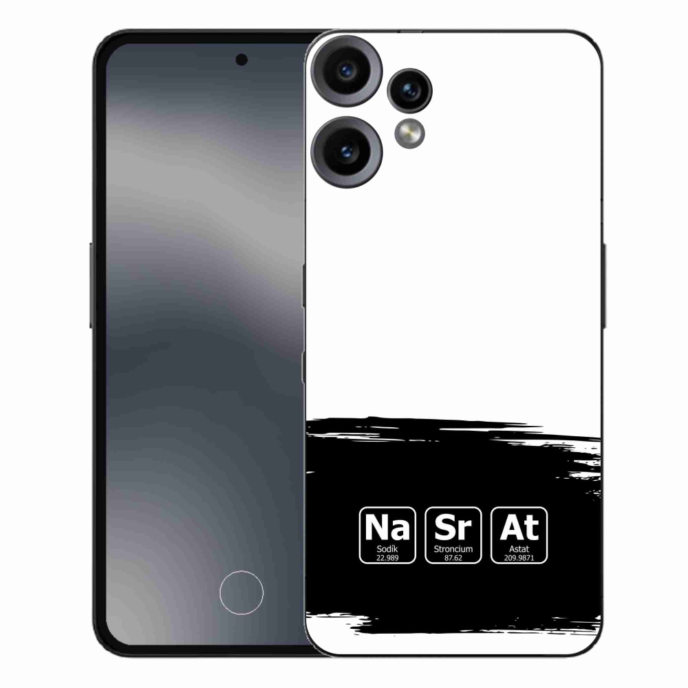 Gelový kryt mmCase na Nothing CMF Phone 2 Pro - chemické prvky černobílé pozadí
