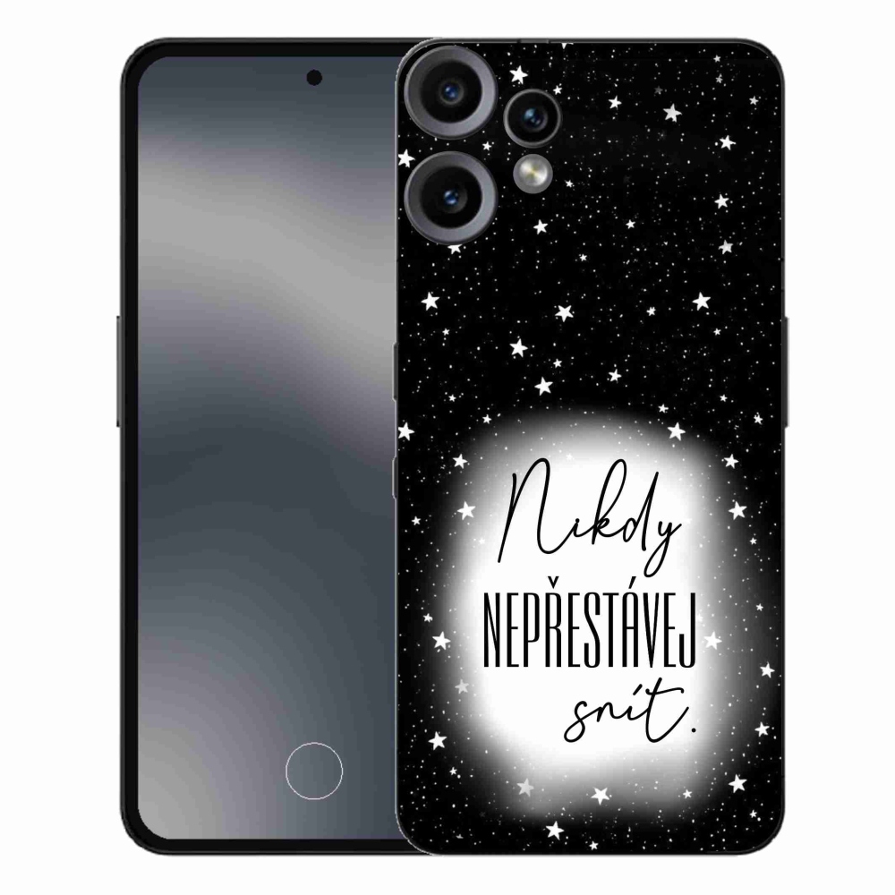 Gelový kryt mmCase na Nothing CMF Phone 2 Pro - citát 1 bíločerné pozadí
