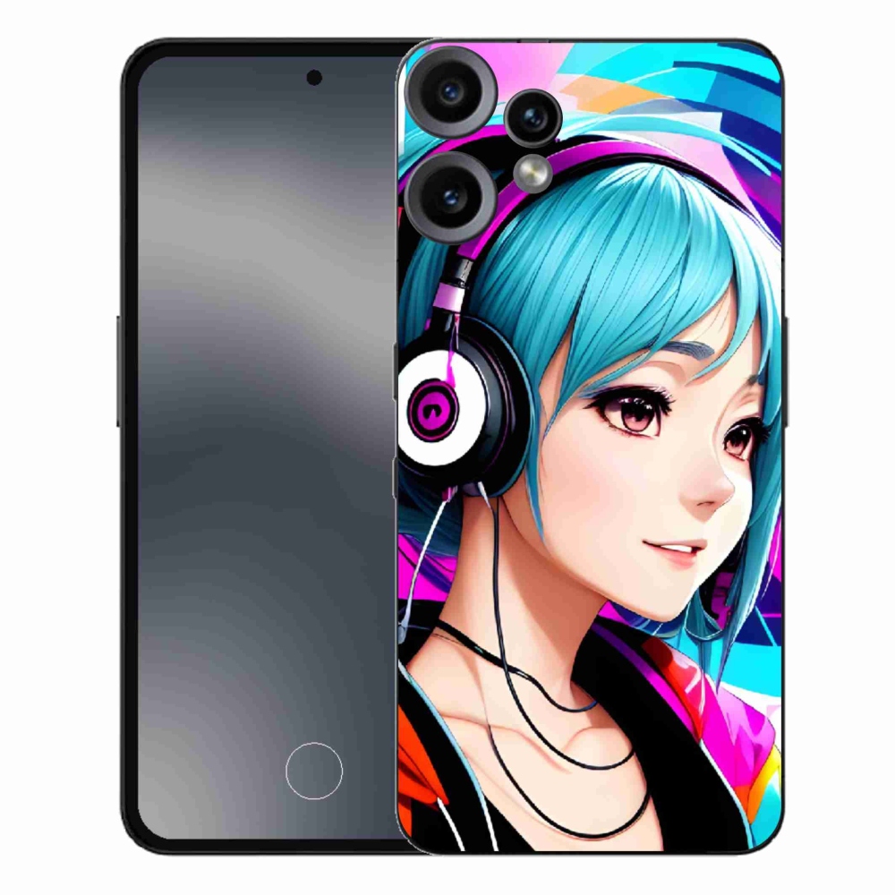 Gelový kryt mmCase na Nothing CMF Phone 2 Pro - dívka se sluchátky
