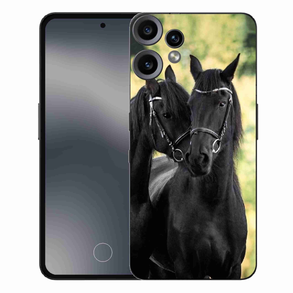 Gelový kryt mmCase na Nothing CMF Phone 2 Pro - dva černí koně