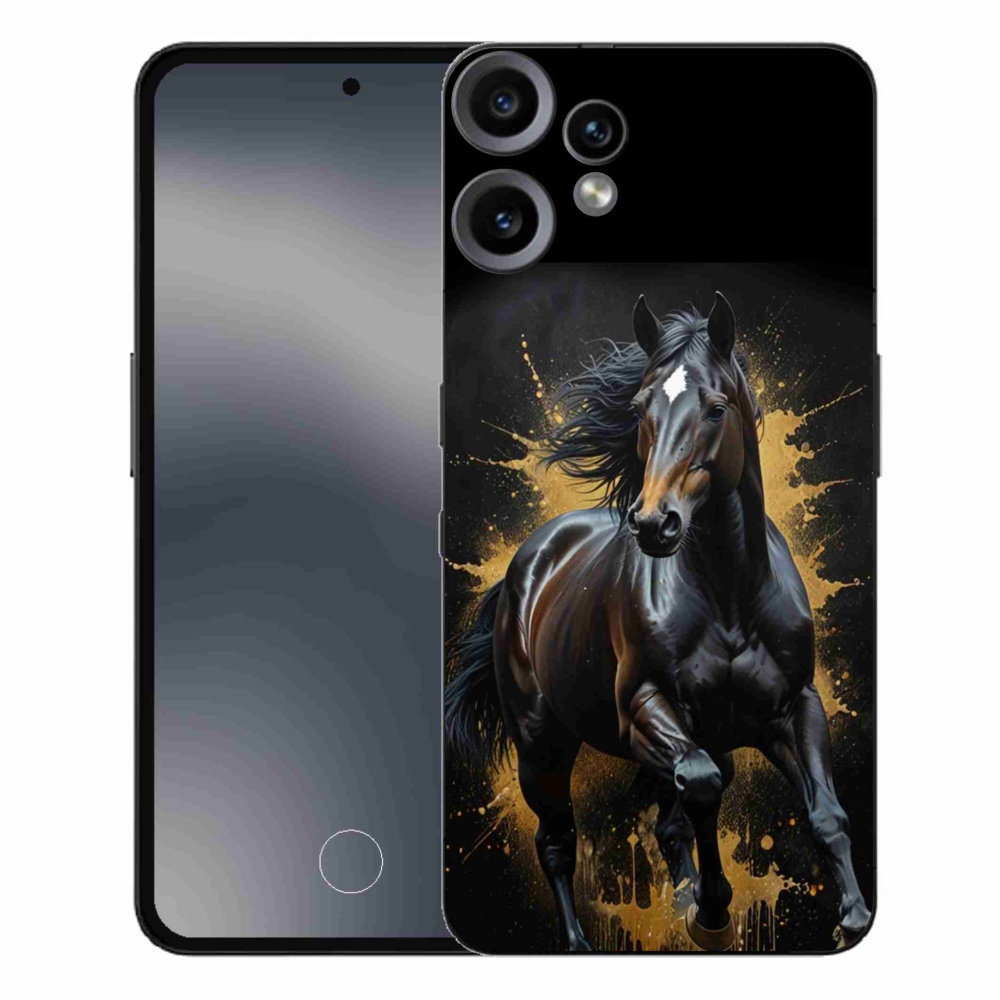 Gelový kryt mmCase na Nothing CMF Phone 2 Pro - elegantní černý hřebec