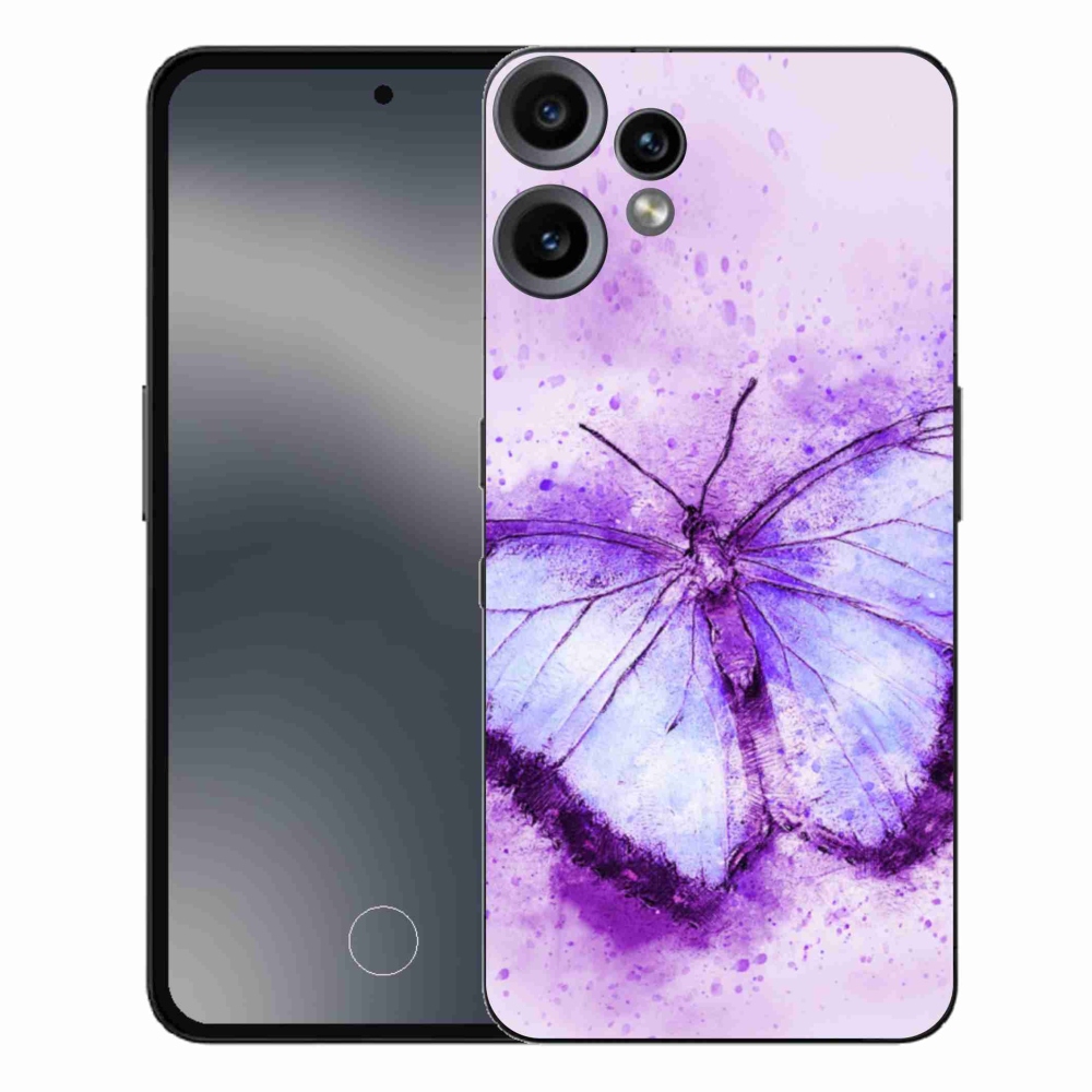 Gelový kryt mmCase na Nothing CMF Phone 2 Pro - fialový motýl