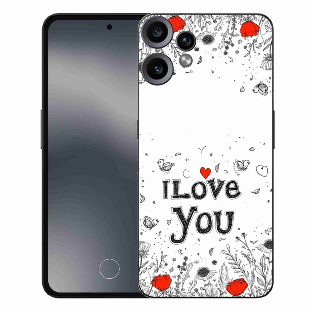Gelový kryt mmCase na Nothing CMF Phone 2 Pro - I love you bílé pozadí