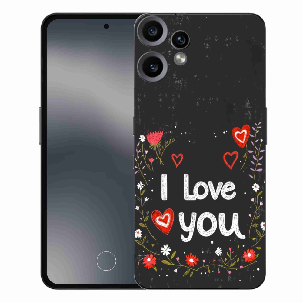 Gelový kryt mmCase na Nothing CMF Phone 2 Pro - I love you černé pozadí
